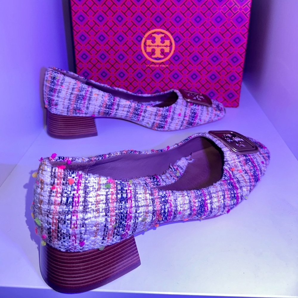 Tory Burch Colorful Tweed Georgia Pump - Picture 9 of 9